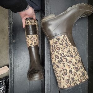 Coach Leopard-Print Rain Boots in Brown and Tan